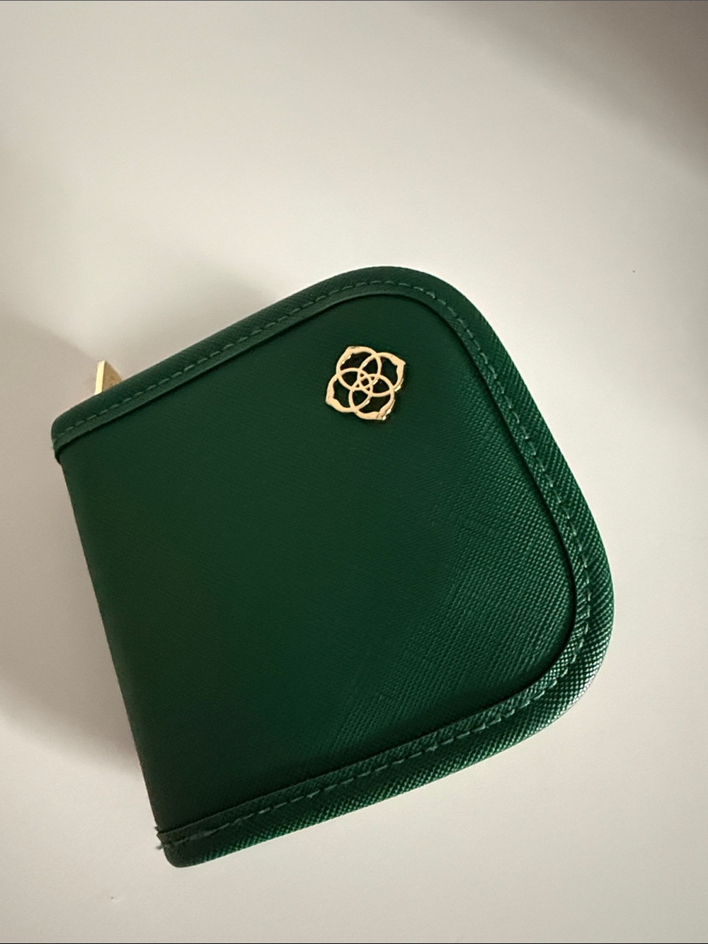 Kendra Scott travel jewelry wallet pouch in Kelly green